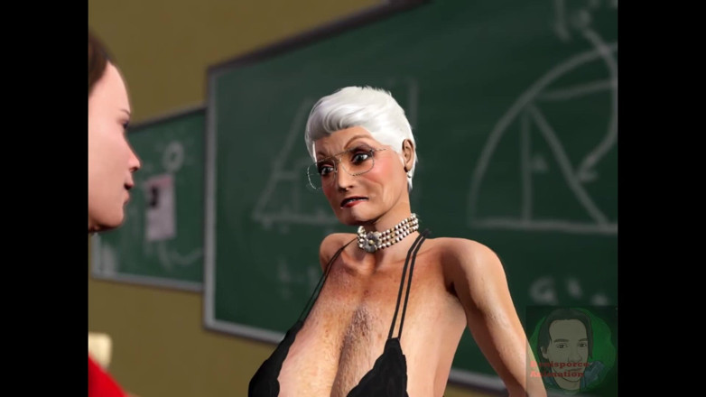 Denis animation: Insegnante nonna con grandi tette e il suo studente sesso...