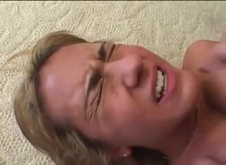 Cryptostudios: Amateur busty blondie takes two big cocks like a pro