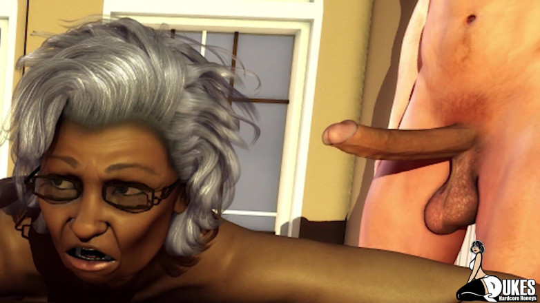 Dukes Hardcore Honeys: Big butt granny fucked in a threesome
