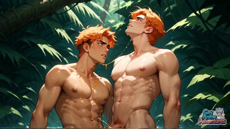 Gay Anime Adventures: The Muscle Man's Jungle Warmth Kindles Humid G-string Orgasms - the...