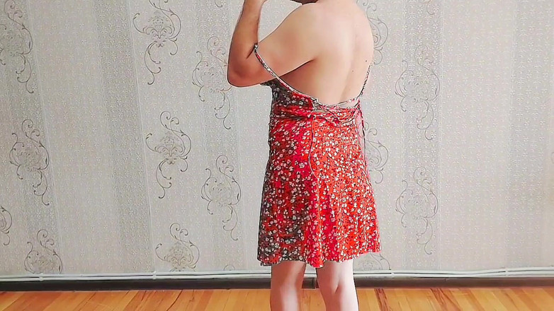 Kitty_Cross: 파스텔 색 침실에서 천천히 옷을 입는 Sissy