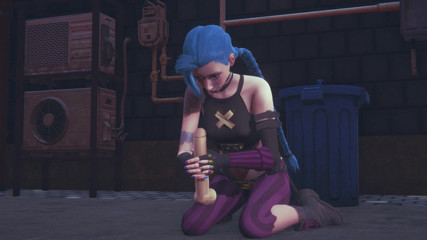 Waifu club 3D: Jinx älskar att onanera stora kukar