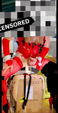 Red Lingerie Shemale Riding Big Cock