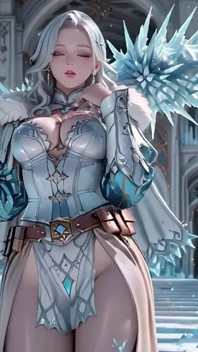 Silver-haired Ice Queen! Kneeling in the Frozen Castle, Her Cold Armor Hides so Many Secrets.