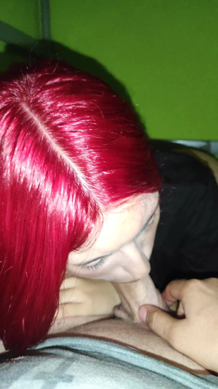 Endemoniados: Super blowjob and fuck from a skinny redhead teen at...
