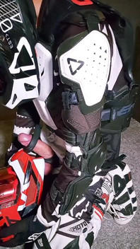 Horny Motocross Player Cumming on Boyfriend Helmet