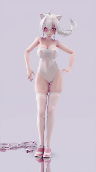 MikuMotion: Sistar - goyangin stoking putih; Swimwear; Striptis; Busty; Long Legs