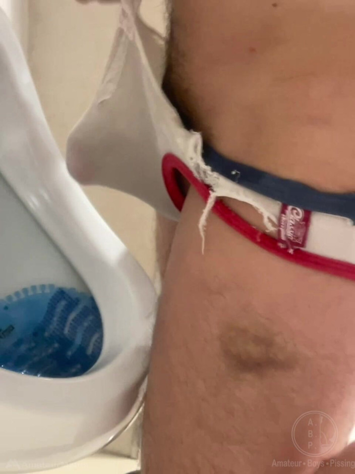 AmateurBoysPissing: 2 Boys Having Fun at the Pool Public Toilets' Urinal