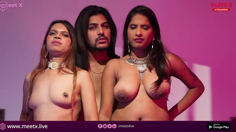 MeetX: Threesome Hardcore Rough Sex Video
