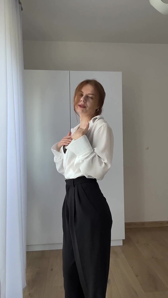 LadyInBad: Hot MILF-secretary Dances Slow Striptease, Showing Hairy Pussy and Chest