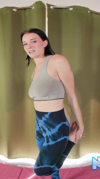 Adorable Teen Mercedes Mac Strips for Nude Yoga