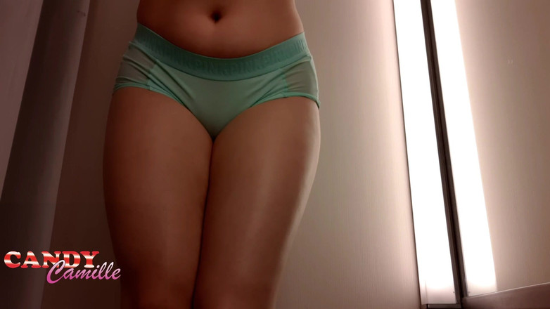 Kndy Kmille: Horny Teen Uses Her Dildo in a Locker Room