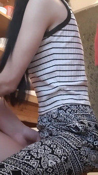 Behind Our Stepmother's Back We Riskily Mutual Masturbates and Cums with Our Clothes on