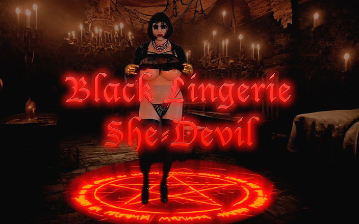 Juggsy-Ho-Doll: Black Lingerie She Devil