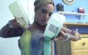 Solo Sensations: Hot amateur tattooed bitch pours milk and cream on her...