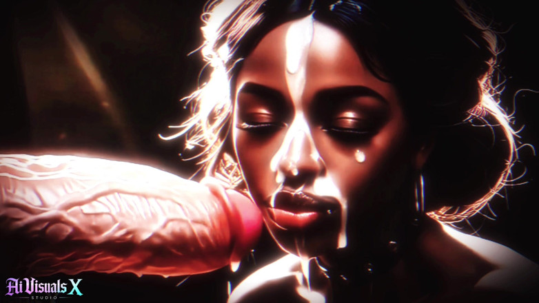 AI Visuals X: Interracial Fantasy: Belezas negras adoram pau branco grande - Ai Generated