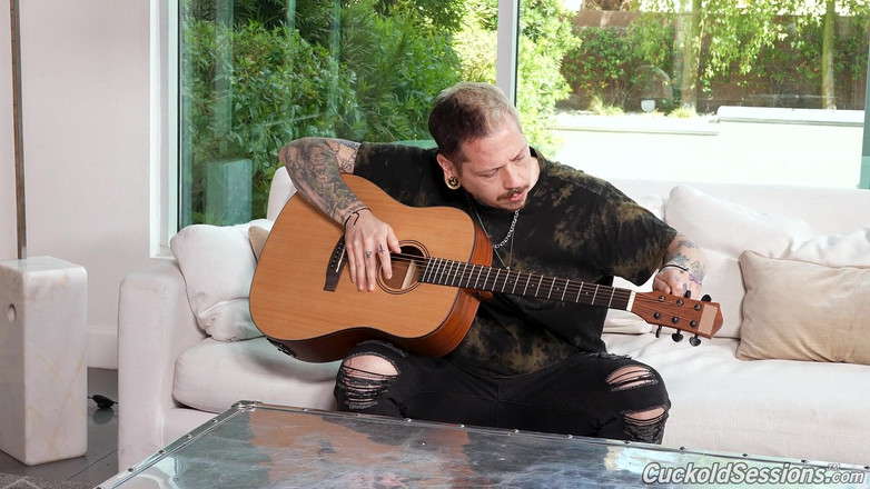 Cuckold Sessions: Rocky Emerson gets an interracial DP with her cuck watching