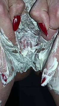Fetish Cream in Pantyhose and Panties Masturbation Cream