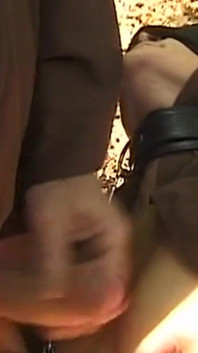 Hooded Mature Man Endures Clamps and Heavy Chains
