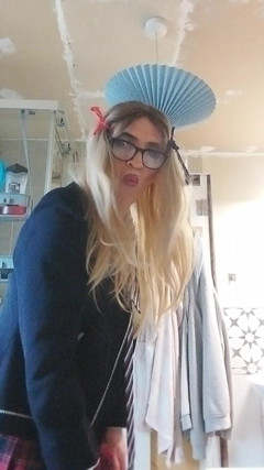 Horny Sissy in Uniform Loves Her Precum thumbnail