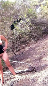 Big tits teen Milya secretly fucked by step dad outdoor