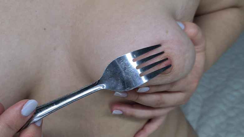 Alice H: Tit Play with a Metal Fork