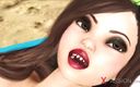 3dxpassion: Gorąca napalona brunetka uprawia namiętny seks na plaży