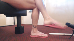 Abby Anna: ASMR rosa listrada imunda flip flops