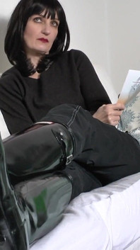 Lick Stepmother's Shiny Rubber Boots and Cum on Rubber Boots Lady Victoria Valente