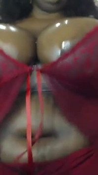 Black SSBBW Bouncing Her Tits in a Sexy Lingerie