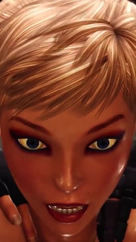 Cette jeune blonde super plantureuse ne peut s'empêcher de se faire sodomiser par une cyber-bite