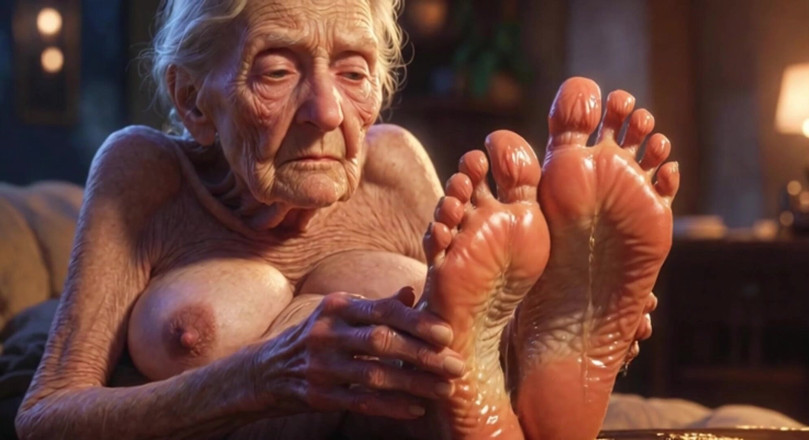 YOUR BEST FANTASY: Beautiful Big Wrinkled Feet Oiled up - Oil Dripping From Toes...