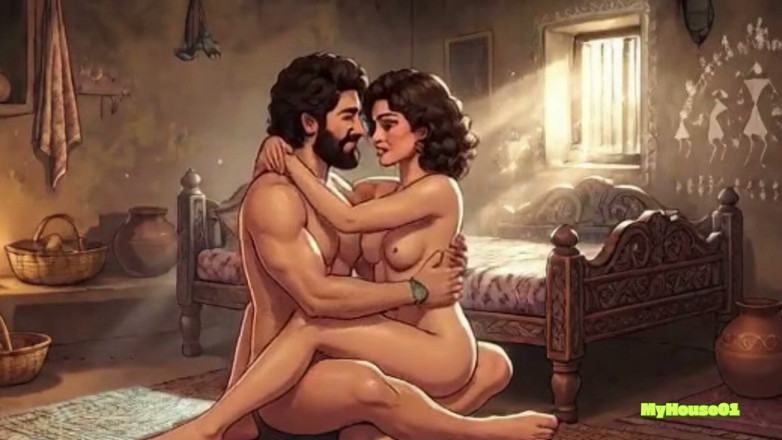 My house for adult: Hintli kadın Villege evlerinde devar ile birlikte