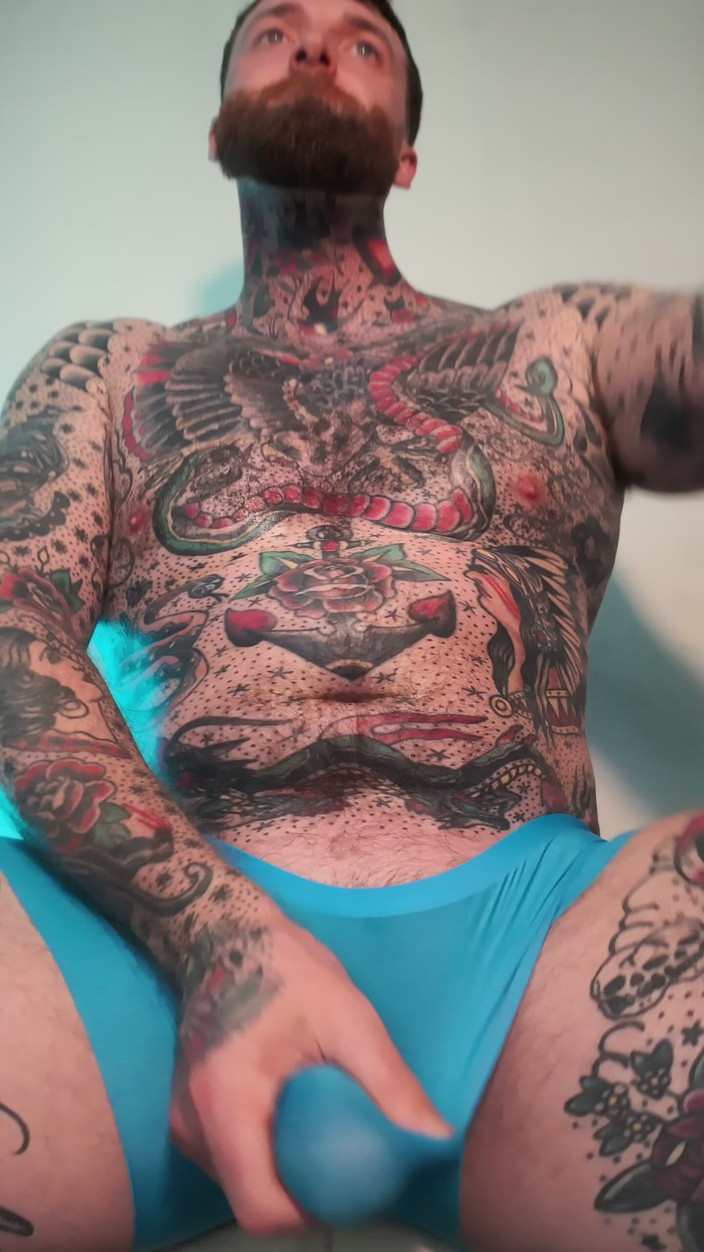 Tattooed Dom: Tattooed Dom Worship Cumshot POV