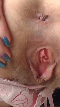 MILF Spreading Her Hairy Pussy and Ass