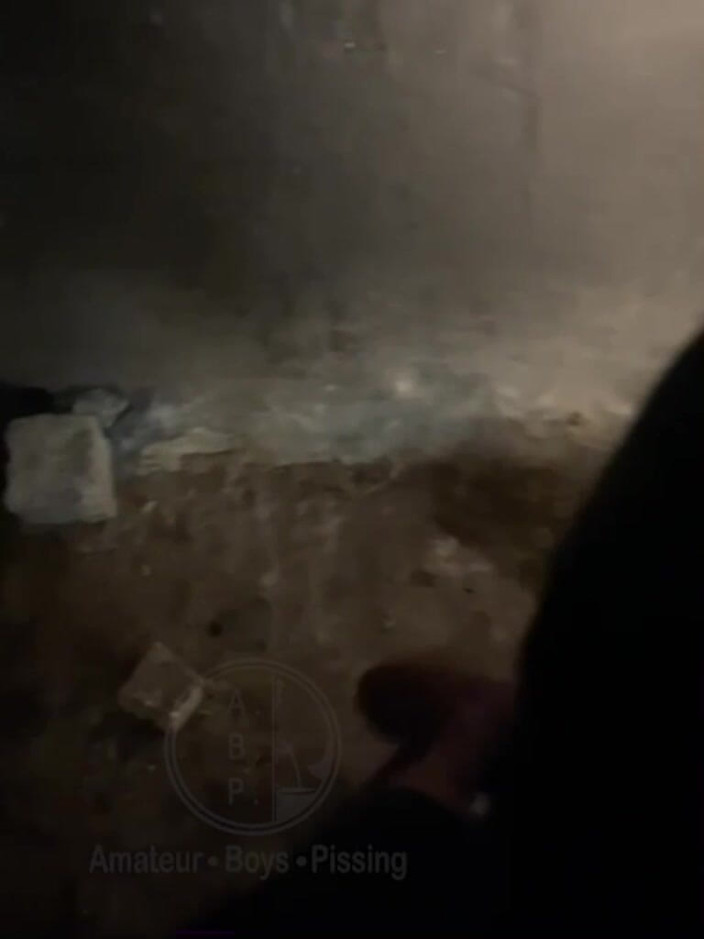 AmateurBoysPissing: Helping Him Pee in the Street