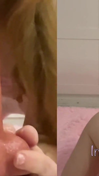 Fofa enteada tesuda faz um striptease e se masturba