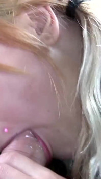 Blonde teen in fishnets gets fucked outdoors