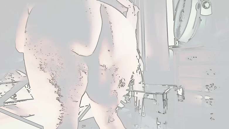 SexyNEBBW: Sandalye iri güzel kadın göt sallıyor anime versiyonu