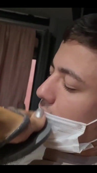 Passenger Cum on Pants While Licking Kiffa`s Flip Flops and Feet.