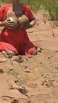 Julie Gets Messy in Mud - Huge Natural 38F Tits Swing in Wet Dirt Outside