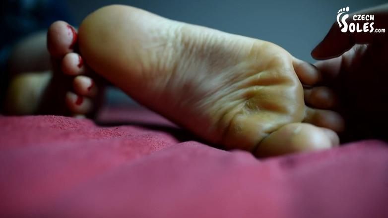 Czech Soles - foot fetish content: Home fairy creeping at Anna's feet in bed