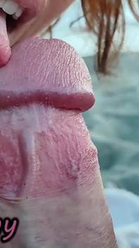 French Teacher Extreme Public Blowjob on Nudist Beach with Voyeurs and Cumshot