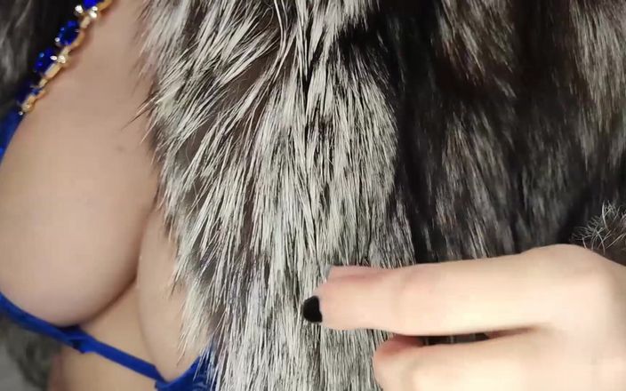 Princess18_: 젖은 모피 코트, 모피 코트에 더블 정액