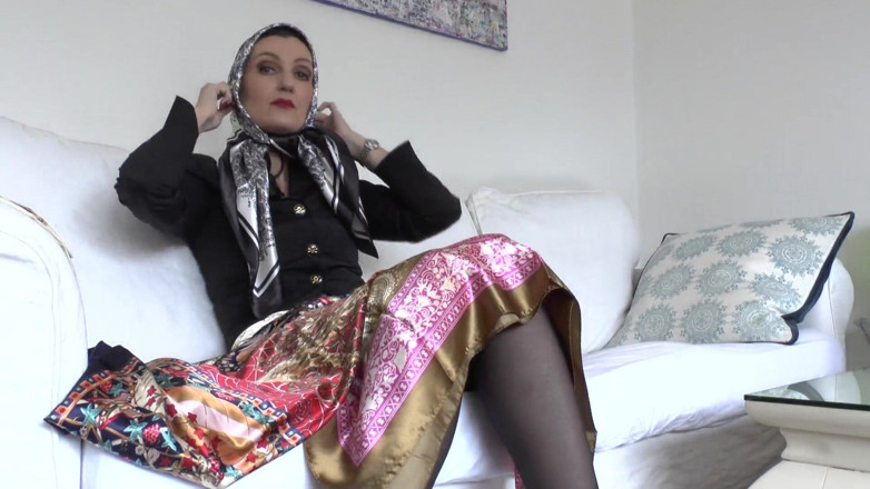 Lady Victoria Valente: My Glossy Satin Scarves Are so Arousing! Lady Victoria Valente