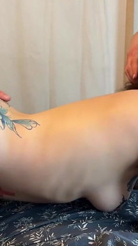 2 Cocks for This Beautiful Brunette Tattooed Everywhere!