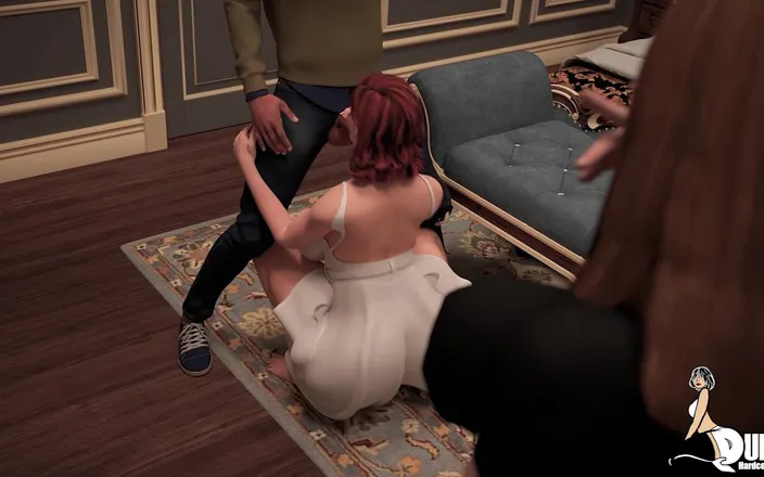 Dukes Hardcore Honeys: Sexy red head sucks cock to and has her bestie...