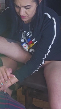 Friends Girl Jerking Me off While She Flashes Me Her Pussy