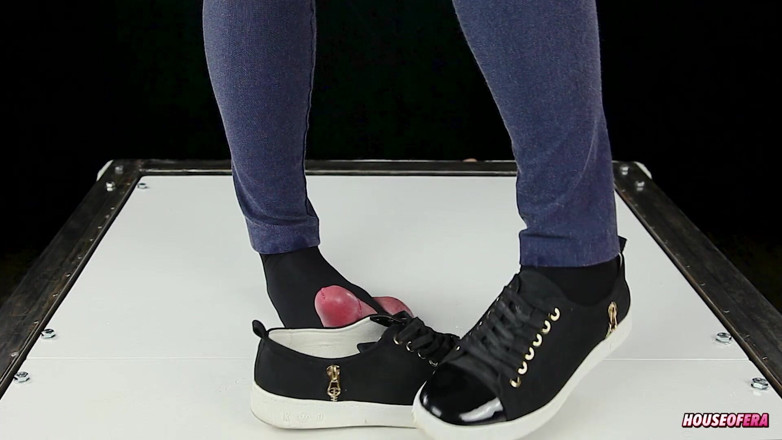 House of Era: Cock trampling by sneakers in dance CBT