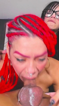 Blowjob That Ends with Cum All Over Her Face